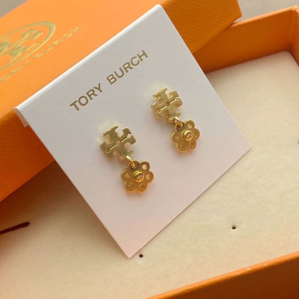 Tory Burch Matte Gold Stud Earrings Trendy